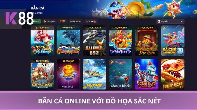 Bắn cá online với đồ họa sắc nét