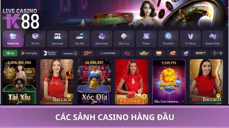 Các sảnh casino hàng đầu