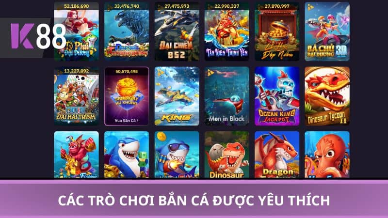 Các trò chơi bắn cá được yêu thích
