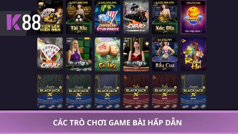 Các trò chơi game bài uy tín
