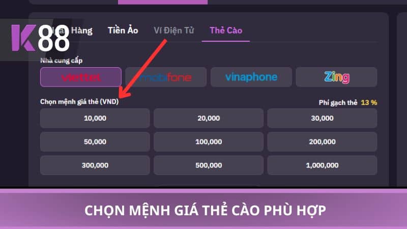 Chọn mệnh giá thẻ cào phù hợp