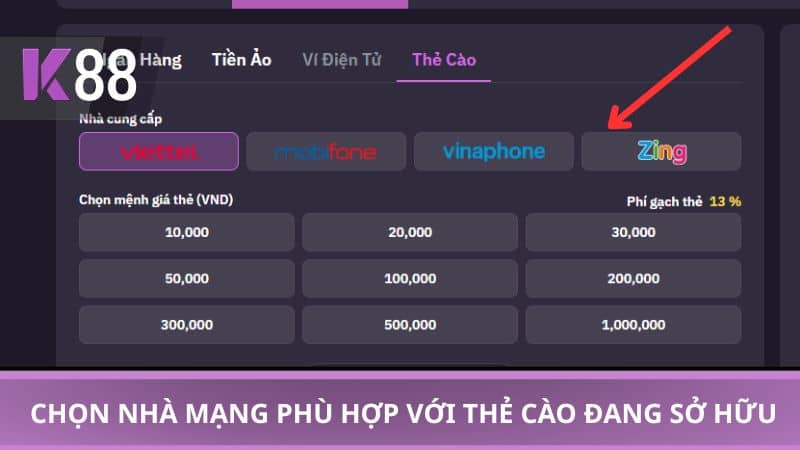 Chọn nhà mạng phù hợp với thẻ cào đang sở hữu